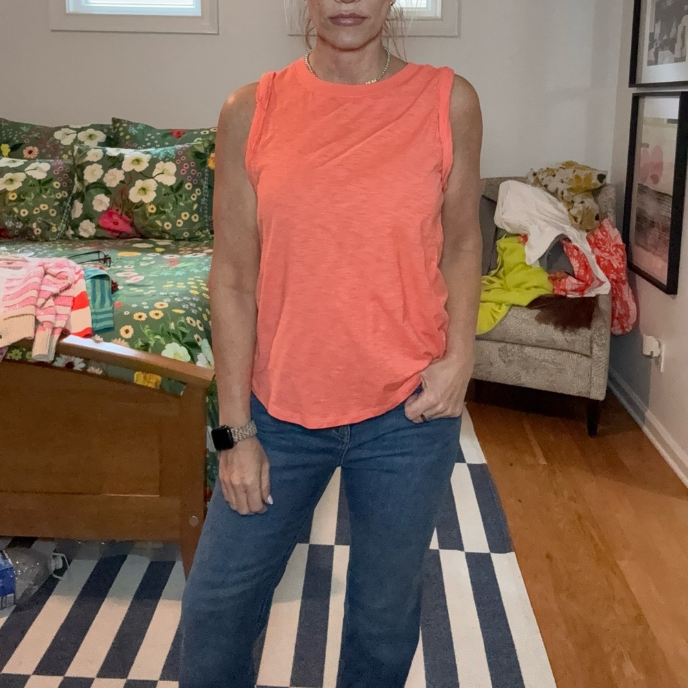 Vibrant Orange/ apricot Sleeveless Tank Top